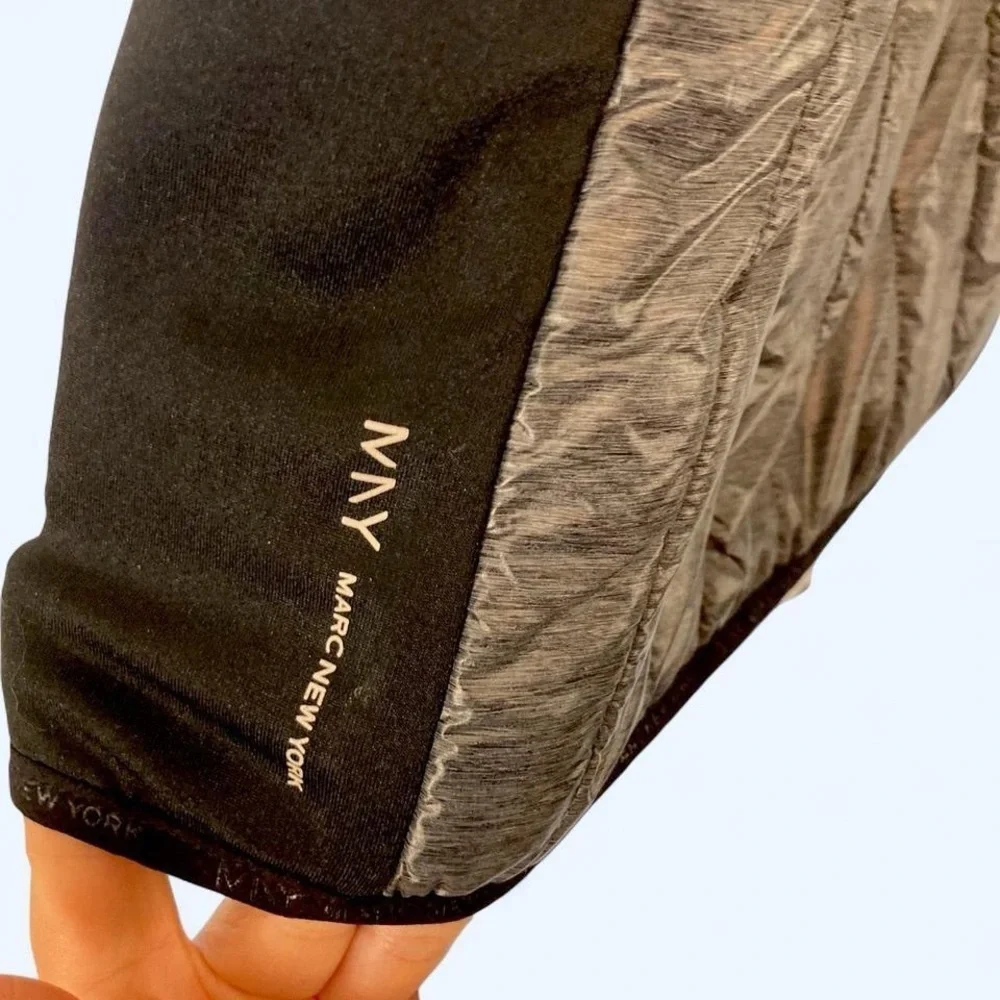 Black and Grey Quilted Puffer Sleeveless Vest S